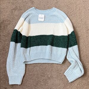 NWT Altar'd State Striped Knit Sweater - Blue, Cream, Green Size Medium